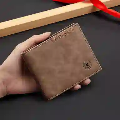 马莎兰缇 经典时尚百搭多卡位大容量高级感 超纤合成革 钱包 男款 咖啡色