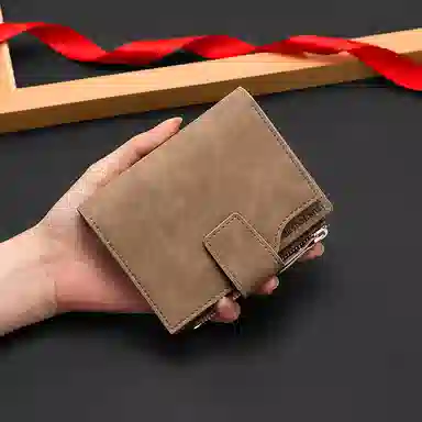 马莎兰缇 时尚复古风小巧简约多卡位多功能二合一 合成革 卡包钱包 常规 男款 咖啡色