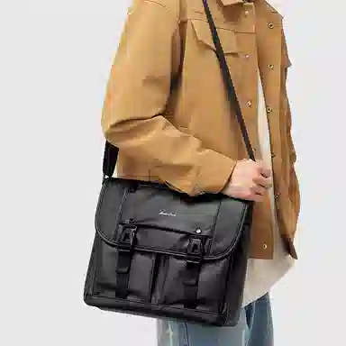 Mashalanti PVC Messenger Bag Black