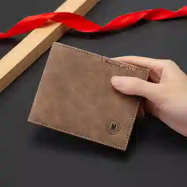 马莎兰缇 经典时尚百搭多卡位大容量高级感 超纤合成革 钱包 男款 咖啡色