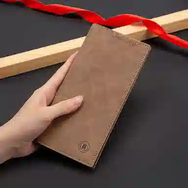 马莎兰缇 经典时尚百搭多卡位大容量高级感 超纤合成革 钱包 男款 咖啡色