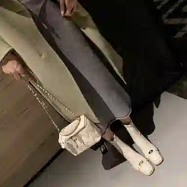 牛皮革 经典时尚粗跟方头金属扣百搭 短靴 女款