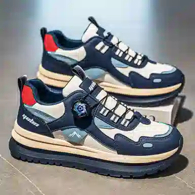 复古港风旋钮设计厚底增高时尚百搭户外运动日常通勤阿甘鞋 老爹鞋 男款