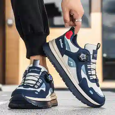 复古港风旋钮设计厚底增高时尚百搭户外运动日常通勤阿甘鞋 老爹鞋 男款