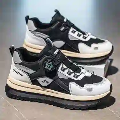 复古港风旋钮设计厚底增高时尚百搭户外运动日常通勤阿甘鞋 老爹鞋 男款