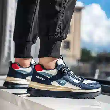 复古港风旋钮设计厚底增高时尚百搭户外运动日常通勤阿甘鞋 老爹鞋 男款