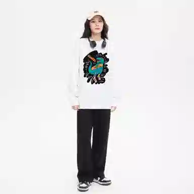 HUANQIU Oversize Cartoon Dinosaur Tee