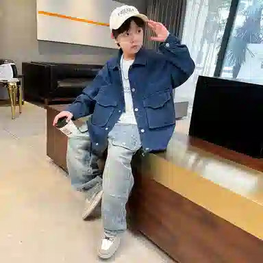 熊猫圆圆夹克 百搭轻盈舒适 蓝色 儿童款