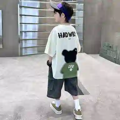 熊猫圆圆休闲运动套装 时尚帅气上衣搭配舒适百搭短裤 儿童款