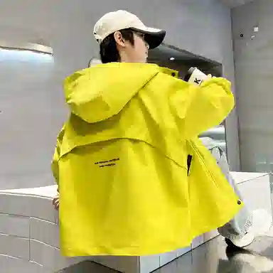熊猫圆圆夹克 韩版帅气休闲连帽拉链开衫 儿童款