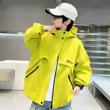 熊猫圆圆夹克 韩版帅气休闲连帽拉链开衫 儿童款