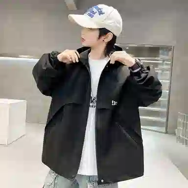 熊猫圆圆夹克 韩版帅气休闲连帽拉链开衫 儿童款