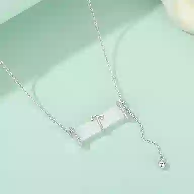 妙银阁 竹节新中式清冷感高级设计 小众简约甜美精致 玉髓 项链 女款