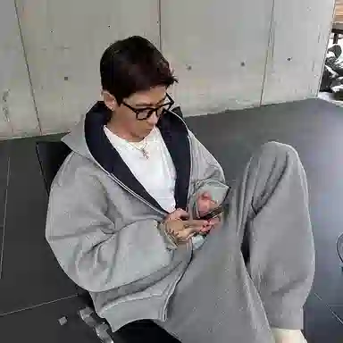 虫小绿 美式复古宽松连帽开衫厚款卫衣 男女同款