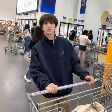 虫小绿 美式潮牌复古基础纯色胸口小标刺绣时尚半拉链立领上衣外套秋冬季痞帅气质百搭宽松休闲撞色情侣卫衣 男女同款