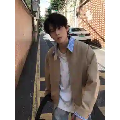 虫小绿 美式复古撞色拼接格子假两件外套秋季潮牌宽松翻领上衣开衫情侣休闲夹克 男女同款