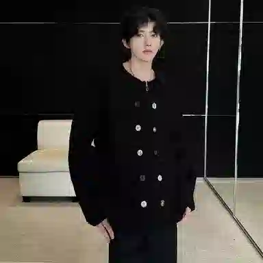 虫小绿 日韩系列高级感纽扣装饰设计学院风毛衣外套无性别主义松弛慵懒感宽松休闲百搭上衣服舒适简约拉链开衫针织衫 男女同款