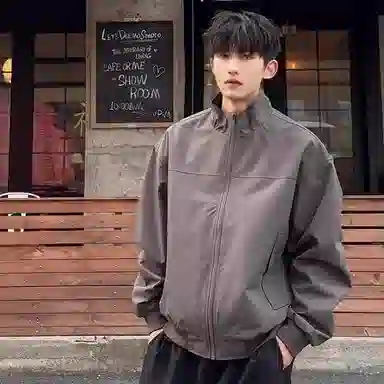 虫小绿 美式教练飞行员外套春秋季潮流常规基础款高级感百搭痞帅硬汉纯色立领上衣廓形三防宽松休闲拉链棒球服夹克 男女同款