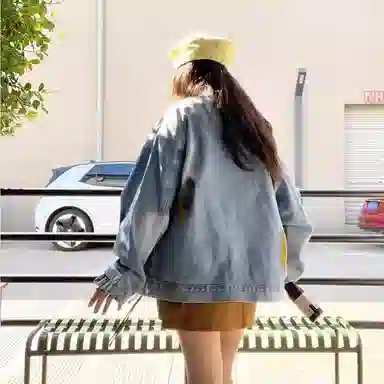 虫小绿 式潮牌重磅花卉刺绣立领夹克春秋季高街痞帅复古水洗做旧高级感宽松休闲拉链开衫牛仔外套 男女同款