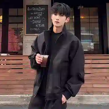 虫小绿 美式教练飞行员外套春秋季潮流常规基础款高级感百搭痞帅硬汉纯色立领上衣廓形三防宽松休闲拉链棒球服夹克 男女同款