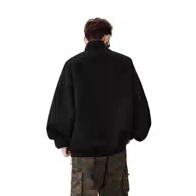 虫小绿 美式重磅解构设计感拼接高街潮牌休闲长袖上衣复古运动百搭通勤开衫夹克外套宽松加厚保暖情侣款连帽卫衣 男女同款
