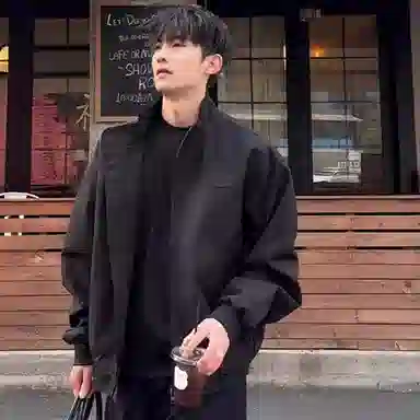虫小绿 美式教练飞行员外套春秋季潮流常规基础款高级感百搭痞帅硬汉纯色立领上衣廓形三防宽松休闲拉链棒球服夹克 男女同款