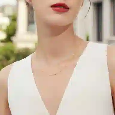 六福珠宝 轻奢小众典雅素链 足金 按克计价 黄金项链 女款