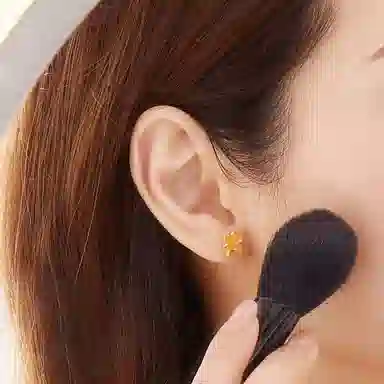 六福珠宝 气质 黄金 玉兰花 耳饰 足金 耳钉 女款