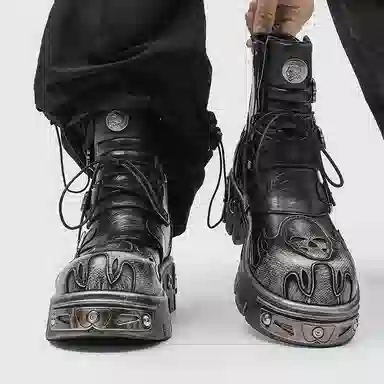 YEDANI Classic Skull Punk Boots