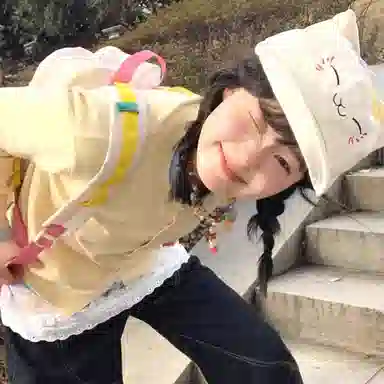 尚先生 日系可爱小猫咪翻檐甜美百搭大头围显脸小户外运动休闲遮阳防晒 棉 鸭舌帽草帽 男女同款情侣款