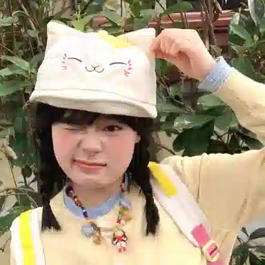 尚先生 日系可爱小猫咪翻檐甜美百搭大头围显脸小户外运动休闲遮阳防晒 棉 鸭舌帽草帽 男女同款情侣款