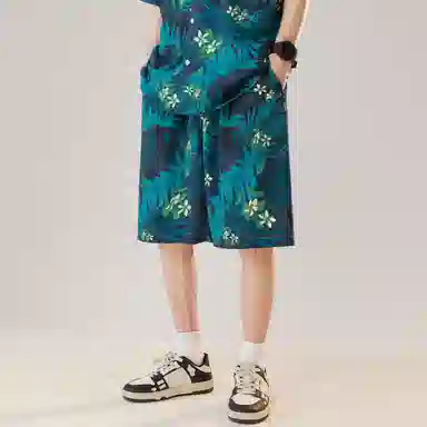 沐诚阳译 冰丝速干痞帅港风复古度假风穿搭情侣专属衬衫套装 活力夏日必备 男女同款 斯里兰卡绿调
