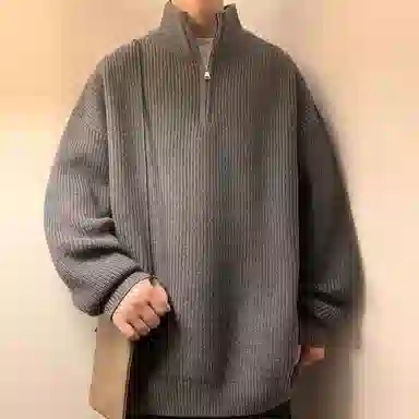 RAP PANDA Half-Zip Sweater Black