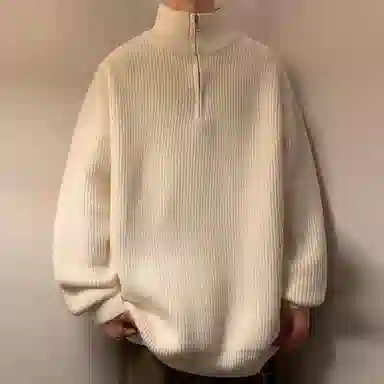 RAP PANDA Half-Zip Sweater Black