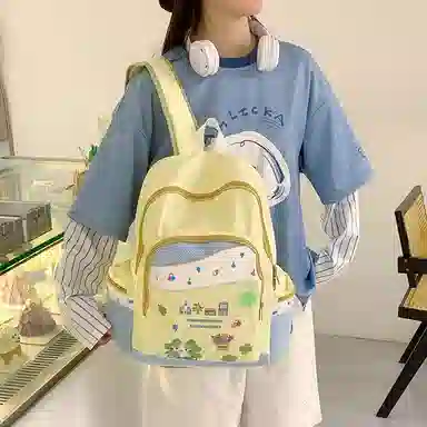 SEVENMOONS Nylon Backpack Yellow