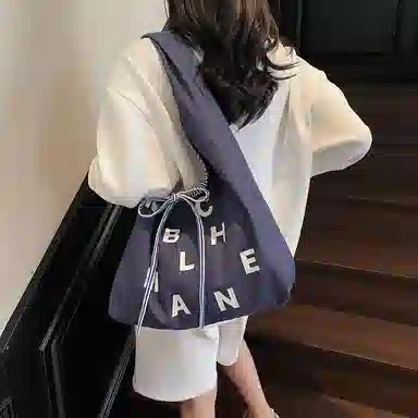 SEVENMOONS Lazy Simple Bow Tote Bag Canvas