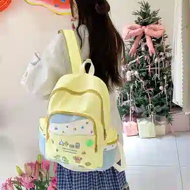 SEVENMOONS Nylon Backpack Yellow