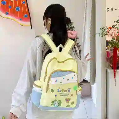 SEVENMOONS Nylon Backpack Yellow