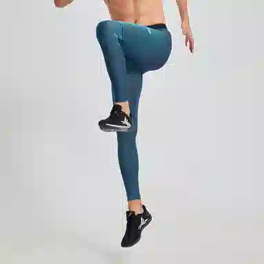 沃兰迪 螺纹智旋炫彩跑步健身田径马拉松控温紧身运动长裤 男女同款