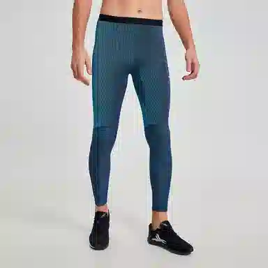 沃兰迪 螺纹智旋炫彩跑步健身田径马拉松控温紧身运动长裤 男女同款