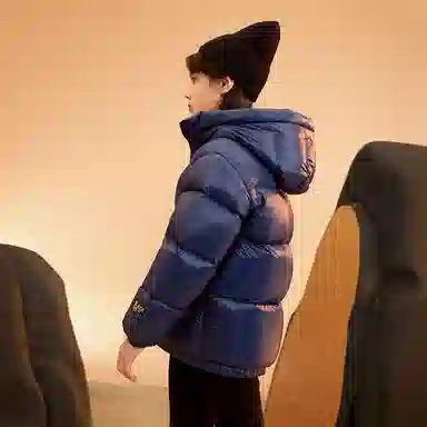 高梵 黑金鹅绒小火山亲子装短款加厚羽绒服 儿童款