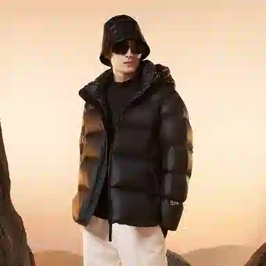 高梵 五格短款加厚纯色长袖羽绒服 男女同款 黑色