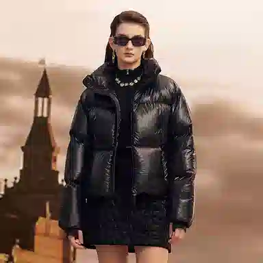 高梵 黑金英国皇室高定传世珍奢三格短款羽绒服 女款 黑色