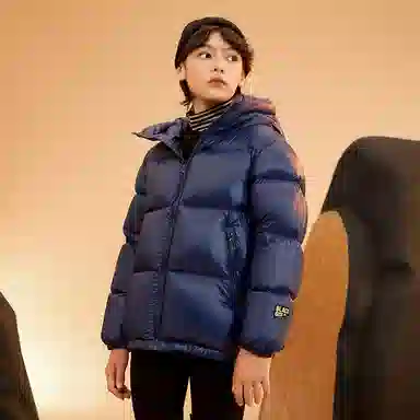 高梵 黑金鹅绒小火山亲子装短款加厚羽绒服 儿童款