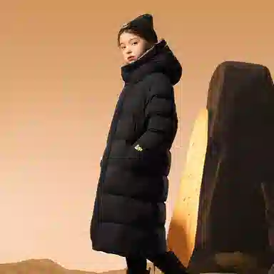 儿童款 高梵 黑金鹅绒服小火山旗舰款长款时尚冬季厚羽绒服