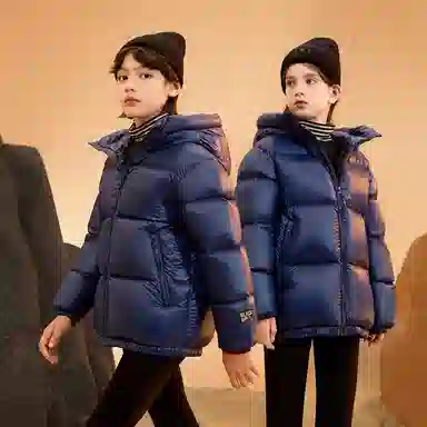 高梵 黑金鹅绒小火山亲子装短款加厚羽绒服 儿童款