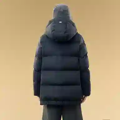 高梵 袖口字母刺绣连帽保暖加厚羽绒服 女款 意式灰