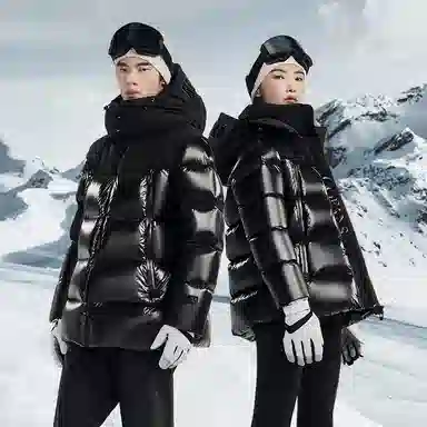 高梵 黑金鹅绒服皇室大师系列五格飞天绒皇长袖拉链羽绒服 男女同款 黑色