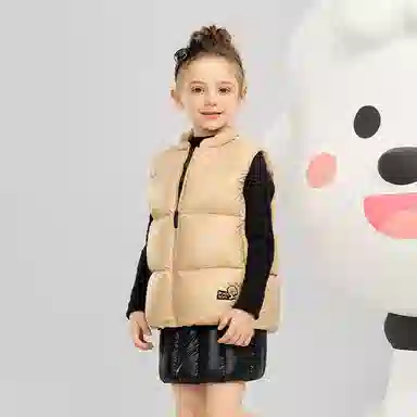 高梵 舒适亲肤立领拉链羽绒马甲 中小童