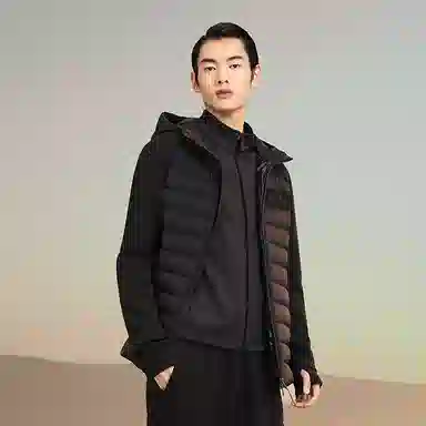 高梵 黑金鹅绒服小黑金蓄热轻薄短款羽绒服 男款 黑色